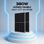 380W Güneş Paneli Half-Cut 120 Hücre