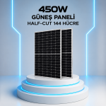 450W Güneş Paneli Half-Cut 144 Hücre