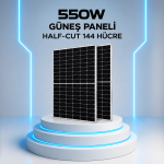 550W Güneş Paneli Half-Cut 144 Hücre