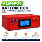 Battoretech 12,8V 400 Ah LifePo4 Metal-LCD Batarya (Akü)
