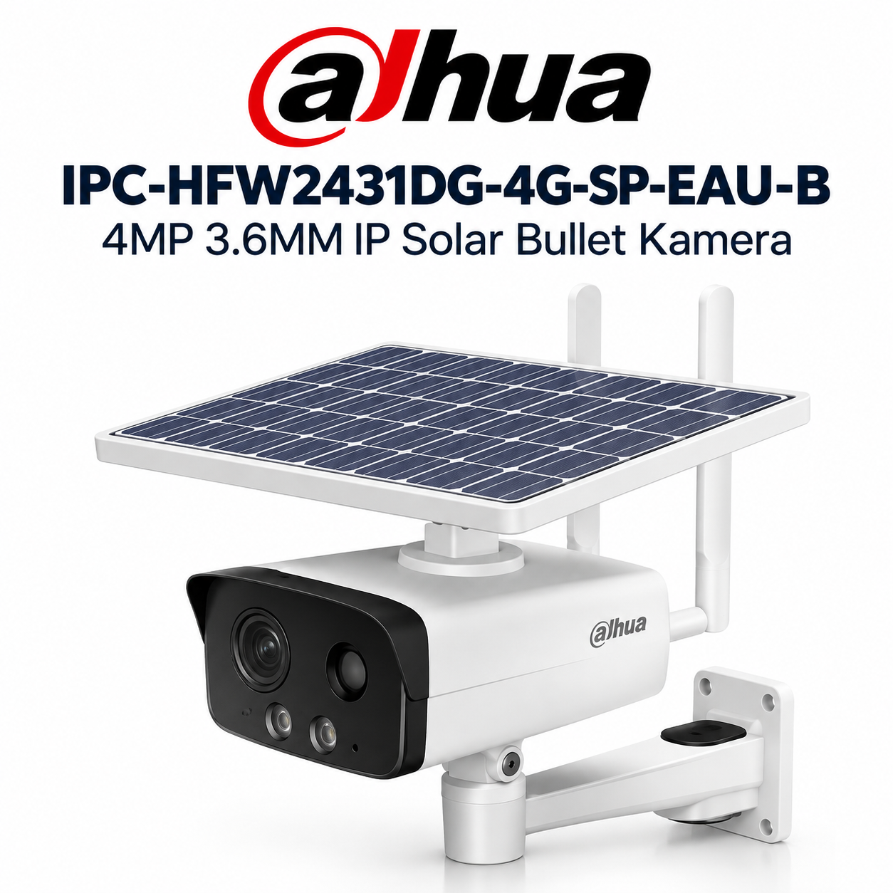 dahua Dahua IPC-HFW2431DG-4G-SP-EAU-B 4MP 3.6MM IP Solar Bullet Kamera - Görsel 1