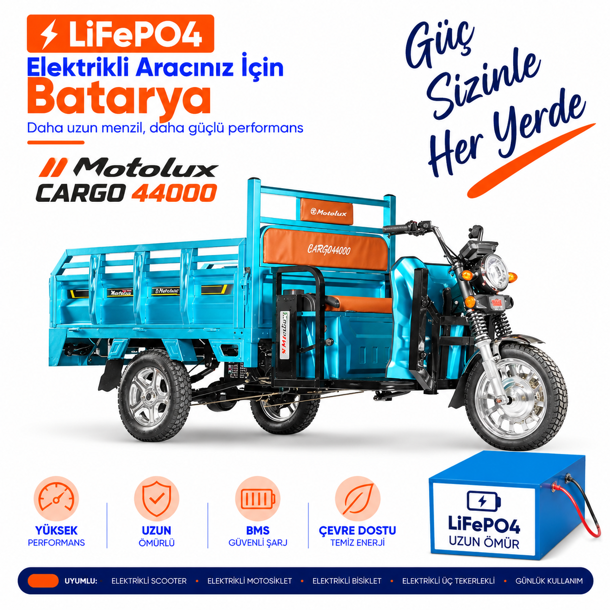 Motolux CARGO 44000 Motolux CARGO 44000 LiFePO4 Batarya Yenileme ve Kapasite Yükseltme - Görsel 1