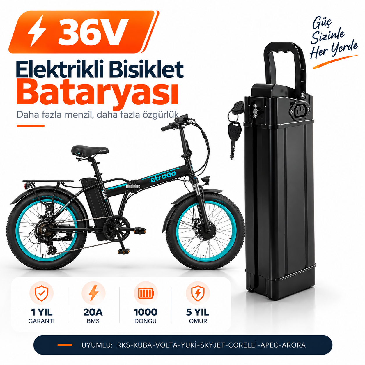STRADA 36V STUDYO STRADA E-Bro 20 Batarya Yenileme ve Kapasite Yükseltme - Görsel 1