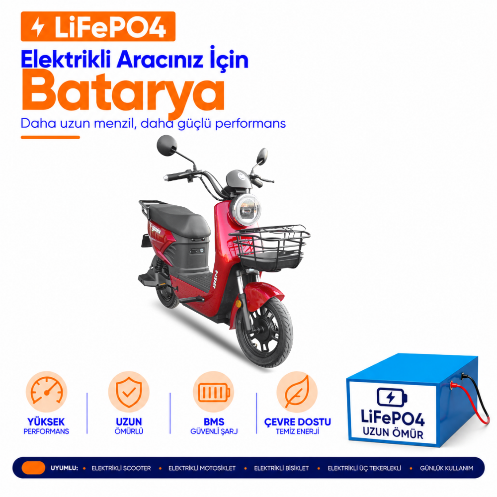 YUKİ YK-42 LUCKY-S Yuki YK-42 LUCKY-S Motosiklet LiFePO4 Batarya Yenileme ve Kapasite Yükseltme - Görsel 1
