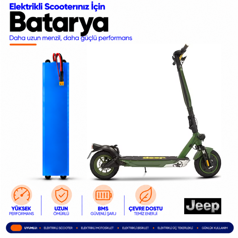 jeep 2xe Jeep 2XE Adventurer Scooter Batarya Yenileme ve Kapasite Yükseltme - Görsel 1